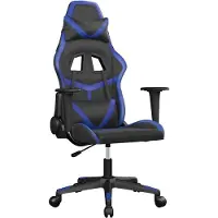 vidaXL Gaming-Stuhl mit Massagefunktion Schwarz und Blau Kunstleder