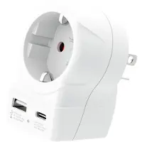 Skross Länderstecker Europe to US USB AC20PD weiss