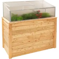 Westmann Klassik Plus 130 Lärchenholz Hochbeet mit Frühbeetaufsatz Lärchenholz 130x65x84