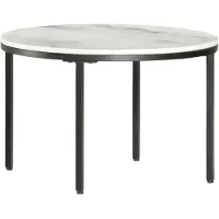 vidaXL Couchtisch Weiß und Schwarz Ø65 cm Echter Marmor