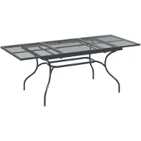 Syfax Ausziehbarer Mesh Esstisch Anthrazit 212 x 90 x 76 cm Stahl