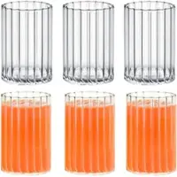 Wilmax England Wilmax Geriffeltes Geflochtenes Thermoglas Trinkglas - 200 ml, 6er Set
