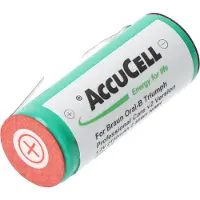 AccuCell Akku passend für Braun Oral-B Triumph Professional Care v2 Version, Lötfahnen mittig 2mm breite, Abmessungen 43x17mm