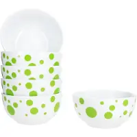 MamboCat Pula grün 6x Müsli-Schale Ø14cm 400ml Porzellan 6 Pers. Dessert-Schüssel Punkte