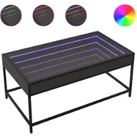 vidaXL Couchtisch mit Infinity-LED Schwarz 90x50x41 cm