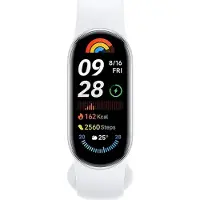 Xiaomi Fitness Tracker, AMOLED Display with 1200 Nits, Sp02 Tracking, Sleep Heart Rate Monitor, Notifications, 5ATM Waterproof, Mi Fit App, Glacier Silver