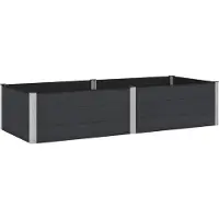 vidaXL Hochbeet Schwarz 250 x 100 x 54 cm WPC und Aluminium
