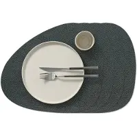 Lind DNA Tischset Curve L Hippo Black Anthracite (4er Set)-37 x 44 cm