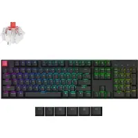 Keychron K10 QMK V2, Verkabelt & Kabellos, USB + RF Wireless + Bluetooth, Mechanischer Switch, QWERTY, RGB-LED, Schwarz