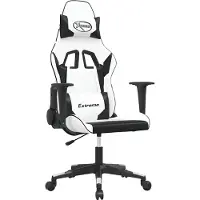vidaXL Gaming-Stuhl Weiß und Schwarz Kunstleder