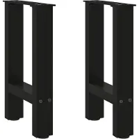 vidaXL Couchtischbeine Schwarz 2 Stk. 28x(42-43) cm Stahl