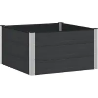 vidaXL Hochbeet Schwarz 100 x 100 x 54 cm WPC und Aluminium