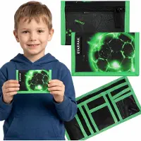 Starpak Fußball Geldbörse für Jungen, Geldbeutel mit Klettverschluss, 9 × 13 × 1 cm