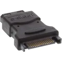InLine SATA Stromadapter, 1x 13,34cm (5,25) Stecker an 15pol SATA Buchse, 5.25 male, 15pin SATA, Schwarz
