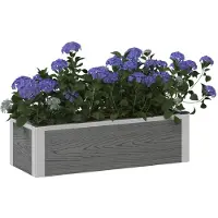 vidaXL Hochbeet Grau 75 x 30 x 22 cm WPC und Aluminium