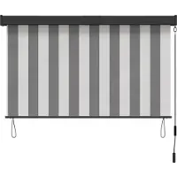 vidaXL Rollo Anthrazit und Weiß 180 x 250 cm Stoff und Aluminium