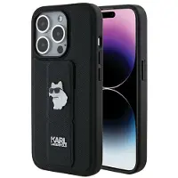 Karl Lagerfeld Klhcp14lgsachpk Iphone 14 Pro 6.1 Gripstand Saffiano Choupette Pins Handyhülle