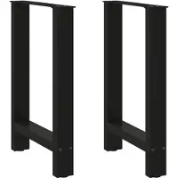 vidaXL Esstischbeine Schwarz 2 Stk. 60x(72-73) cm Stahl