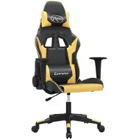 vidaXL Gaming-Stuhl mit Massagefunktion Schwarz & Golden Kunstleder