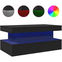 vidaXL Couchtisch mit LED-Leuchten Schwarz 90x50x40 cm
