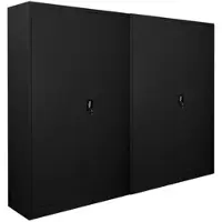 Proregal MegaDeal 2x Flügeltürenschrank ELEPHANT Mit 2 Türen Abschließbar HxBxT 180x120x40cm 4 Ebenen Stahl Pulverbeschichtet Schwarz Aktenschrank