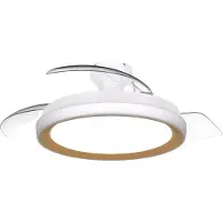 Philips LED-Deckenventilator Bliss, gold/weiß, DC, leise dimmbar, weiß / opal, für Wohn- / Esszimmer, Metall, Modern