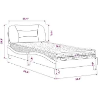 vidaXL Bett mit Matratze "Hvar" Creme 80x200 cm Stoff