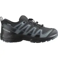 Salomon - Wasserfeste Wanderschuhe - XA Pro V8 WP J Black / Turbulence / Quarry - Kindergröße 35 - schwarz
