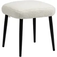 STILVORA Fußhocker Polyester Cremeweiß 42x42x47 cm mit Stahlbeinen