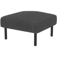 MODFU Fußhocker Cordstoff Grau 56x51x39 cm mit Metallgestell, gepolstert, vielseitig einsetzbar