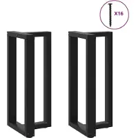 vidaXL Bartischbeine T-Form 2 Stk. Schwarz 40x35x(90-91) cm Stahl