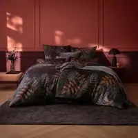 Estella Mako-Satin Bettwäsche Malou pflaume Kissenbezug einzeln 40x80 cm - rot;braun;schwarz