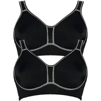 Viania 2er Pack Sport BH Performance in schwarz schwarz | Gr.: 95B