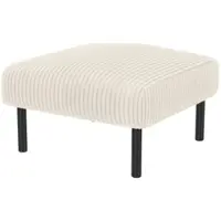 STILVORA Fußhocker Cordstoff Beige 56x51x39 cm mit Metallgestell