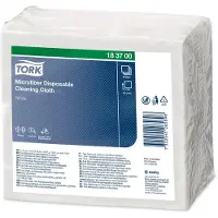 Tork Rengøringsklud tork, mikrofiber, engangsklud, hvid med tryk, 8 x 40 klude