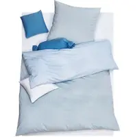 Doris Meyer Interlock-Jersey Wendebettwäsche Raffi bleu Kissenbezug einzeln 80x80 cm - blau