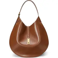 Ralph Lauren für Damen. 428867518009 Große braune Leder-Schultertasche Polo ID (OSFA), Lässig