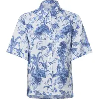 Marie Lund Bluse Ida in weiß blau | Gr.: 36