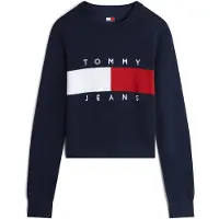 Tommy Hilfiger Damen Pullover & Cardigans Tjw Flag Crew Neck Sweater Ext - Donkerblauw - Größe XS