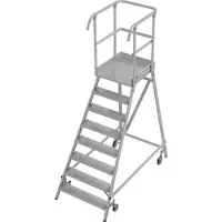 Krause STABILO PodestLeiter fahrbar, einseitig begehbar, 8 Stufen, Arbeitsh√∂he 3,95 m