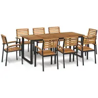 vidaXL 9-tlg. Garten-Essgruppe Massivholz Akazie und Metall