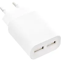 InLine USB Ladegerät DUO, Netzteil 2-fach, 100-240V zu 5V/2.1A, weiß, Drinnen, AC, 5 V, Weiß