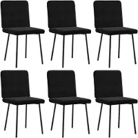vidaXL Esszimmerstühle 6 Stk. Schwarz Samt
