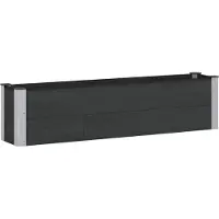 vidaXL Hochbeet Schwarz 150 x 30 x 36 cm WPC und Aluminium