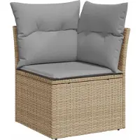 vidaXL Gartensofa-set 8 stk. 7-Sitzanzahl Beige und Hellgrau