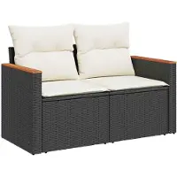 vidaXL Gartensofa-set 10 stk. Schwarz Poly-Rattan