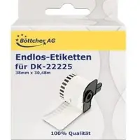 Böttcher-AG Brother-Etiketten für Brother DK-22225, Endlos-Etiketten, Papier, (HxB) 38mm x 30,48m