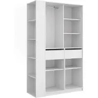 Vicco Kleiderschrank Elmo Weiß 50 x 200 cm 2er Set, Model 61342