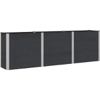 vidaXL Hochbeet Schwarz 300 x 50 x 91 cm WPC und Aluminium
