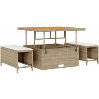 vidaXL Gartensofa-set 8 stk. 7-Sitzanzahl Beige und Creme